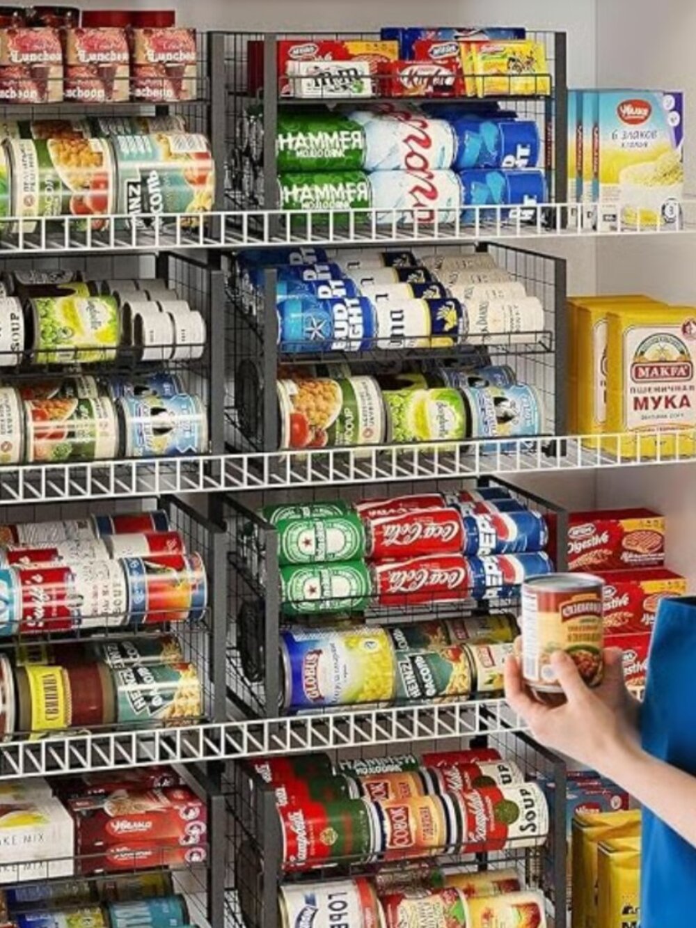 Stackable Can Dispenser Rack Organizer for Kitchen Pantry - Picture 2 of 5